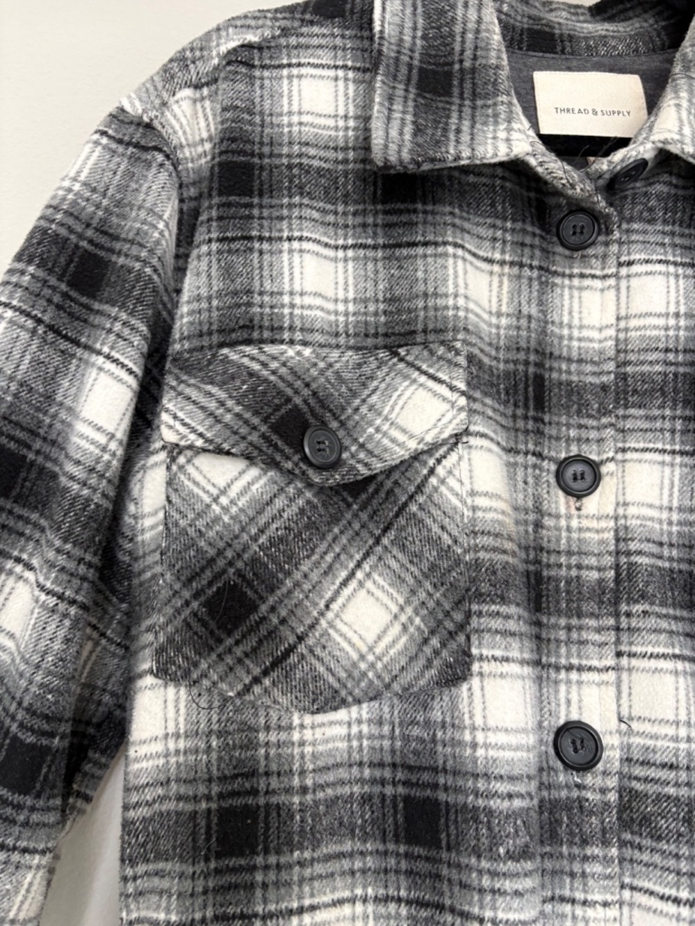 Thread & Supply Soft Gray lined Plaid Flannel - Picture 4 of 11